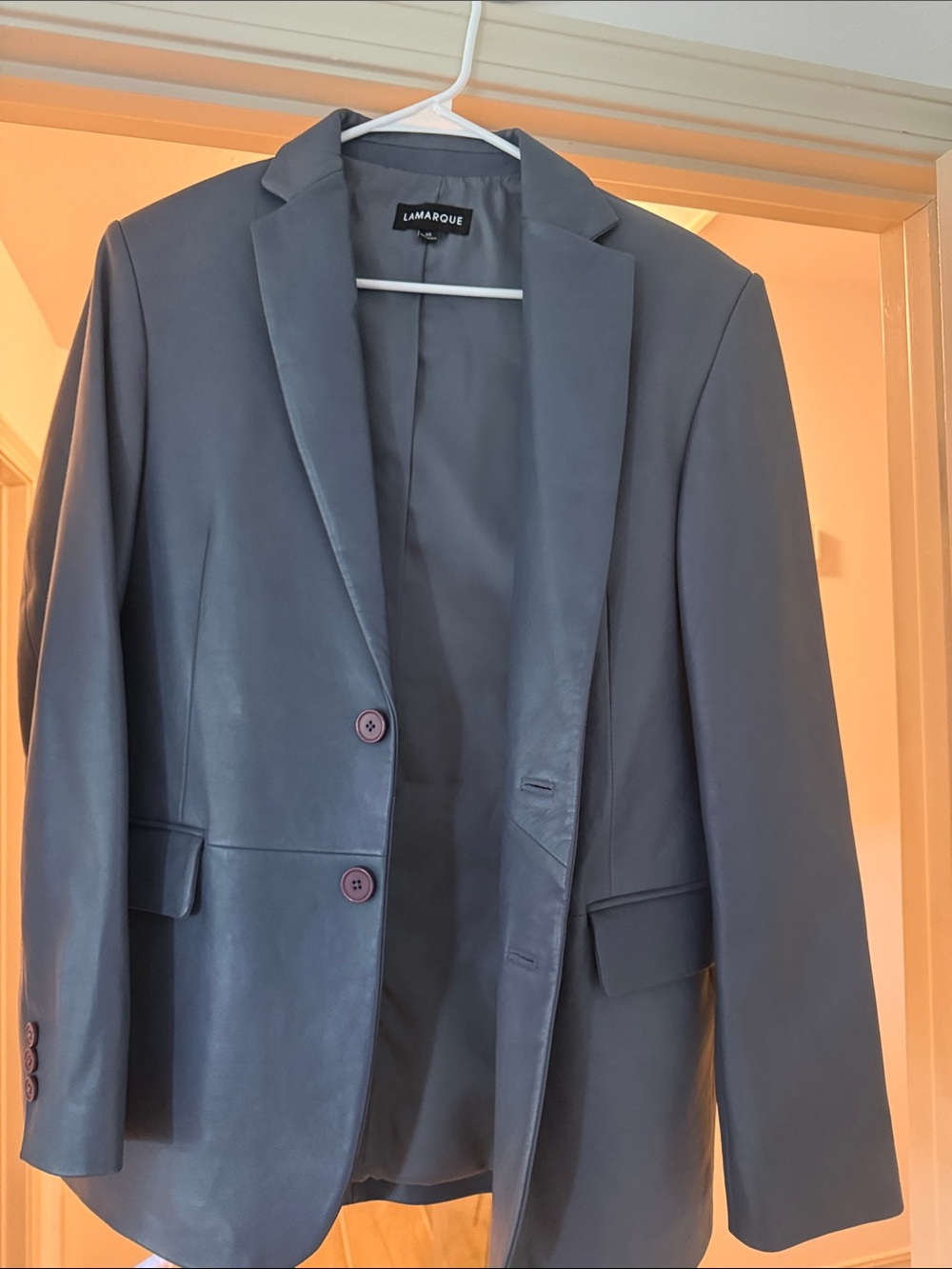 Lamarque Slate Leather Blazer